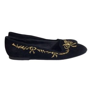 Nuva Goldie Suede Leather Embroidered Flats 5.5B